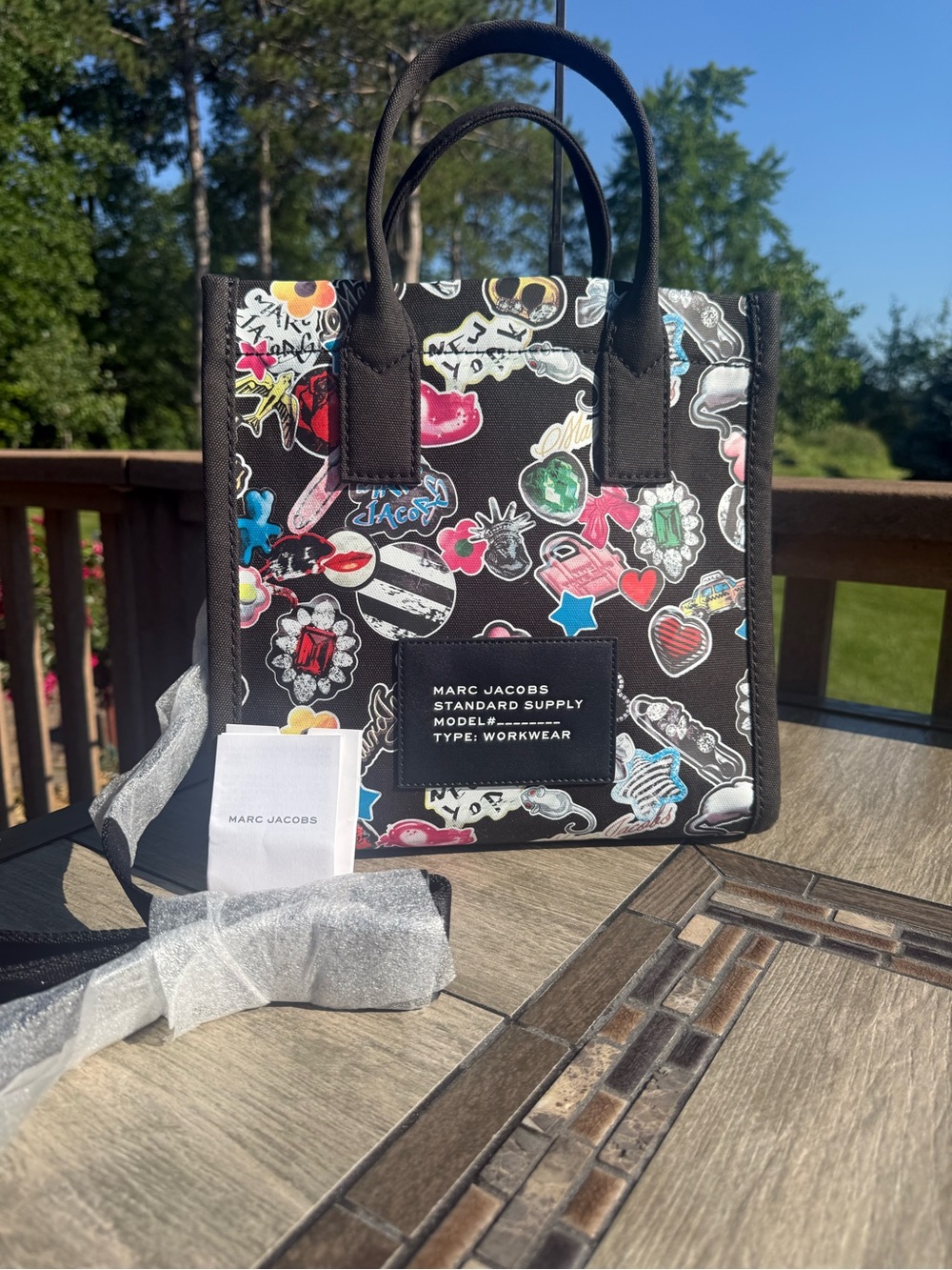 NWT Marc Jacobs Sticker Print Canvas
Tote Bag Black - Picture 5 of 13